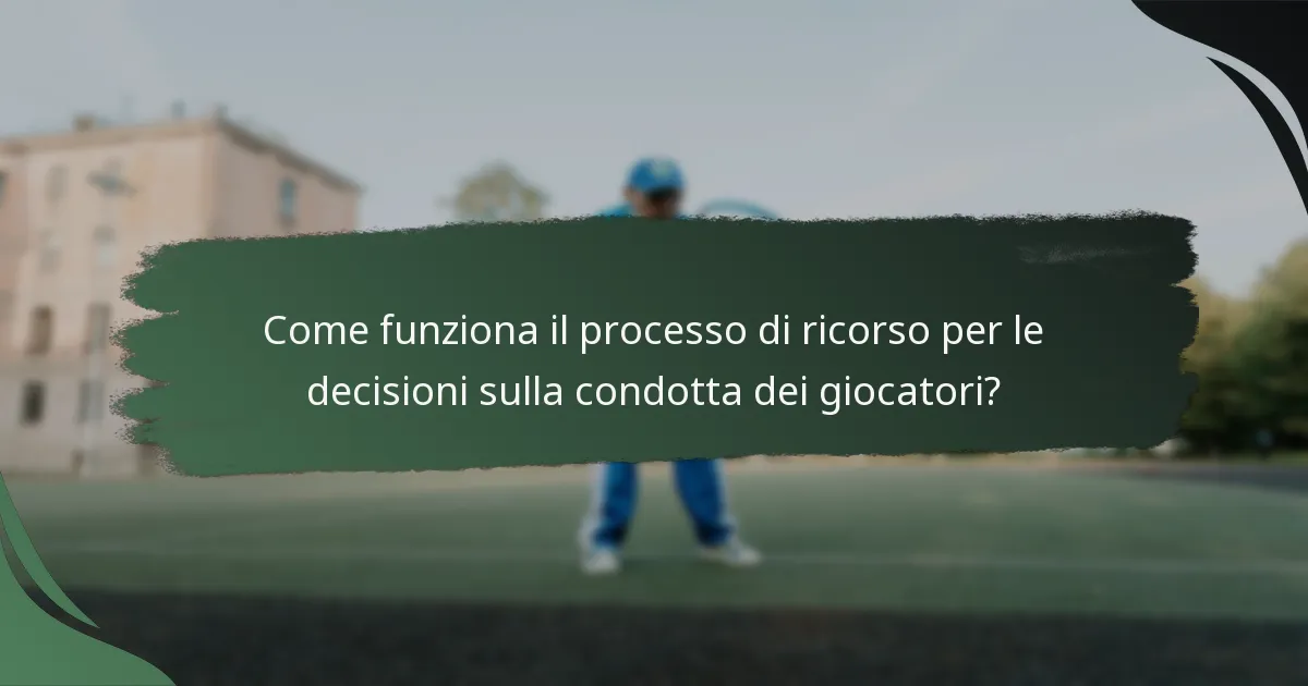 Come funziona il processo di ricorso per le decisioni sulla condotta dei giocatori?