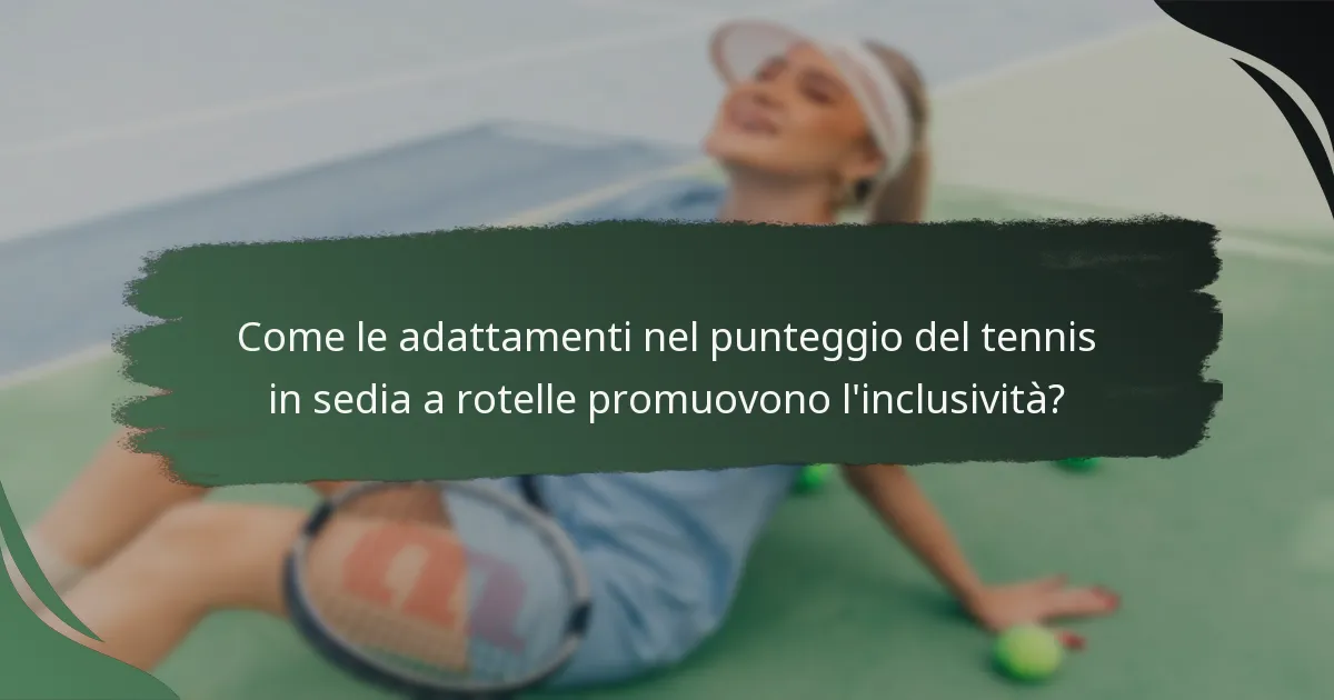 Come le adattamenti nel punteggio del tennis in sedia a rotelle promuovono l'inclusività?