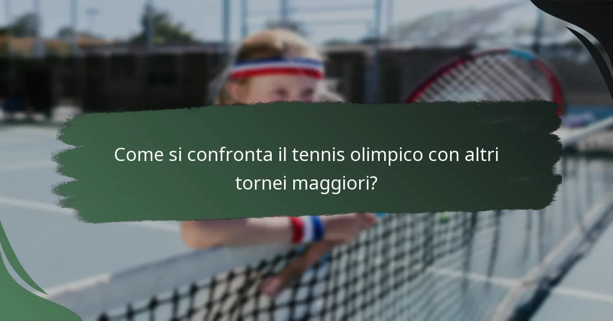 Come si confronta il tennis olimpico con altri tornei maggiori?
