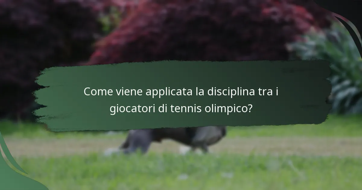 Come viene applicata la disciplina tra i giocatori di tennis olimpico?