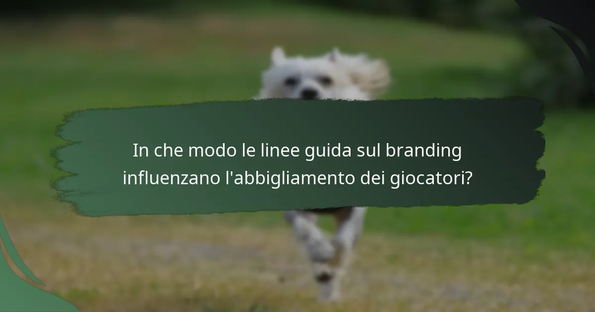 In che modo le linee guida sul branding influenzano l'abbigliamento dei giocatori?