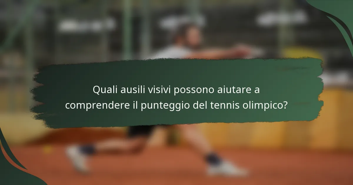 Quali ausili visivi possono aiutare a comprendere il punteggio del tennis olimpico?