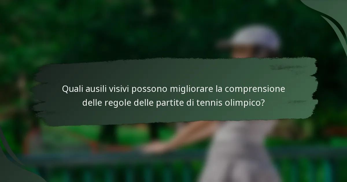 Quali ausili visivi possono migliorare la comprensione delle regole delle partite di tennis olimpico?