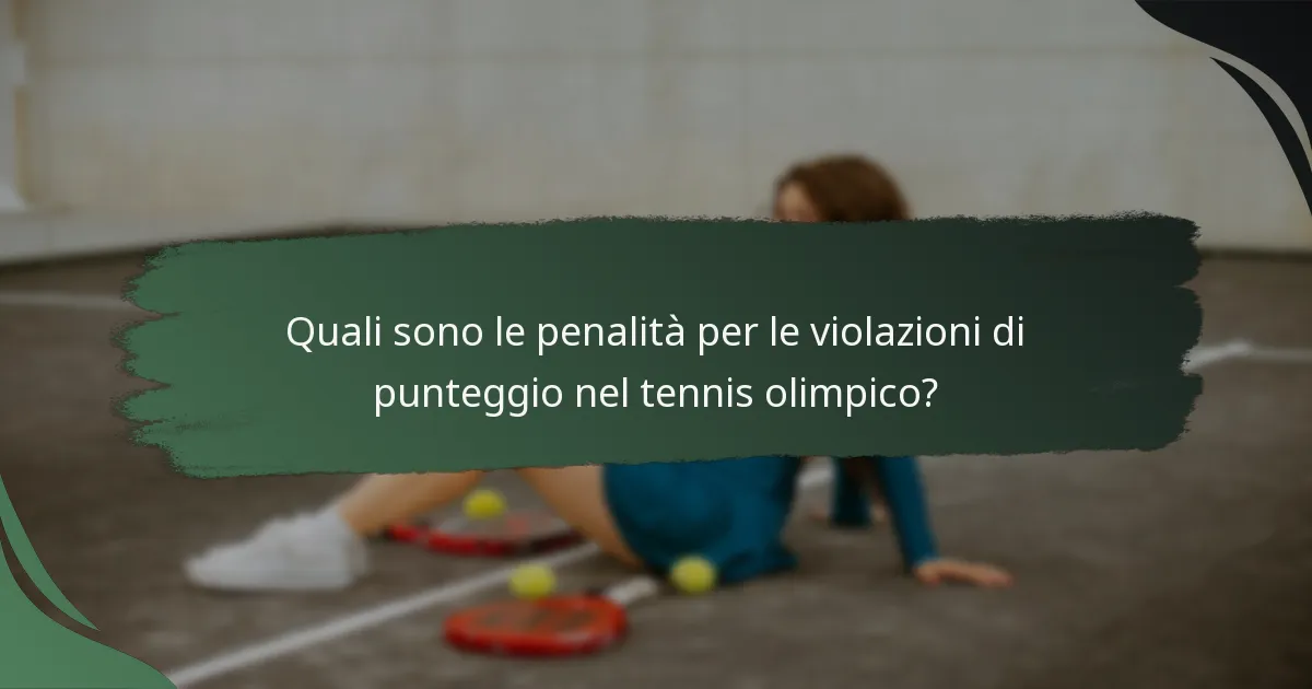 Quali sono le penalità per le violazioni di punteggio nel tennis olimpico?
